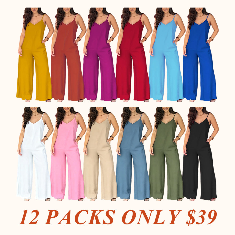 Women's Elegant Solid Color Strapless Jumpsuit, Stylish One-Piece for