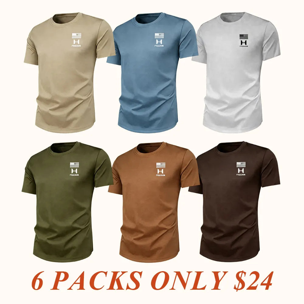 Summer American Vintage Graphic Quick-Dry Athletic Fitted T-Shirt, Men's Youth Adult Outdoor Fitness Running Breathable Short Sleeve Casual Top