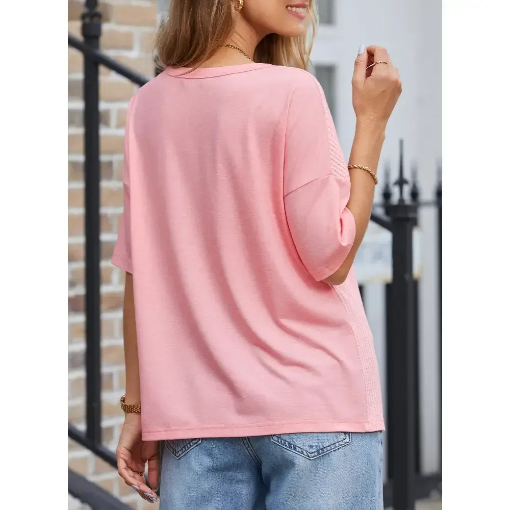 Half Sleeve Waffle Knit Shirts