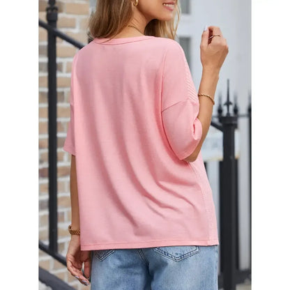 Half Sleeve Waffle Knit Shirts