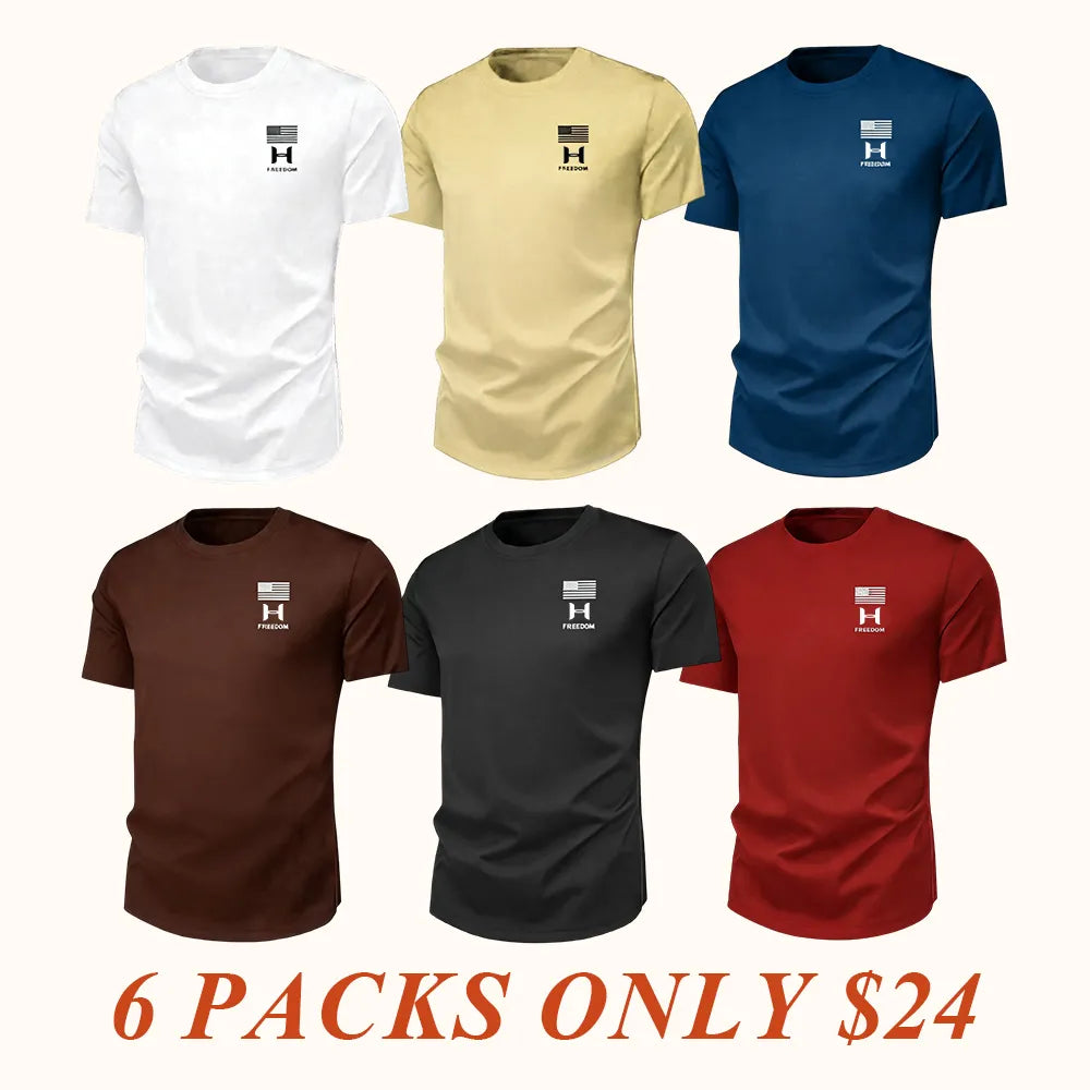 Summer American Vintage Graphic Quick-Dry Athletic Fitted T-Shirt, Men's Youth Adult Outdoor Fitness Running Breathable Short Sleeve Casual Top