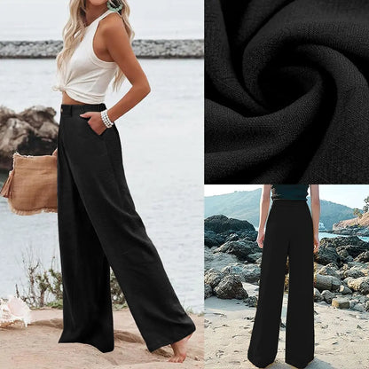 Women's High Waisted Wide Leg Linen Pants