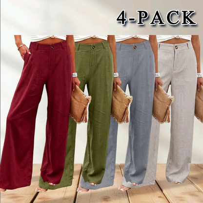 Women's High Waisted Wide Leg Linen Pants