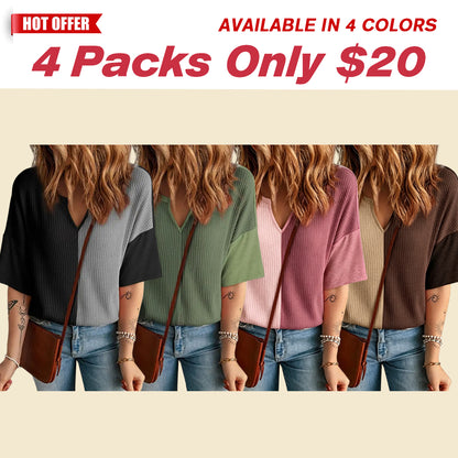 Half Sleeve Waffle Knit Shirts