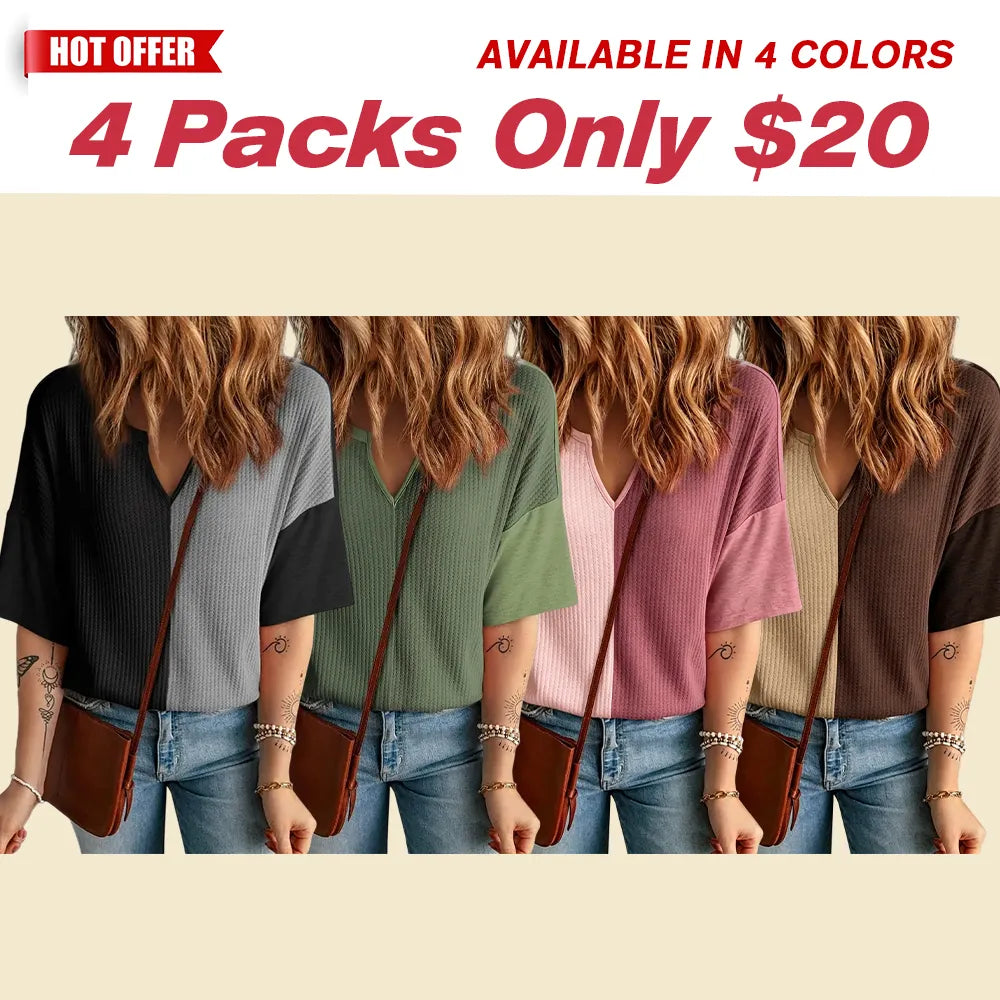 Half Sleeve Waffle Knit Shirts