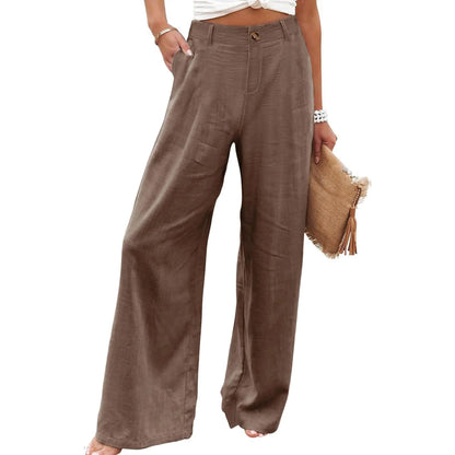 Women's High Waisted Wide Leg Linen Pants