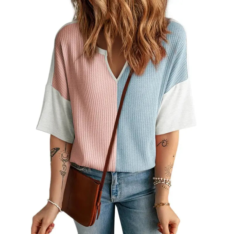 Half Sleeve Waffle Knit Shirts