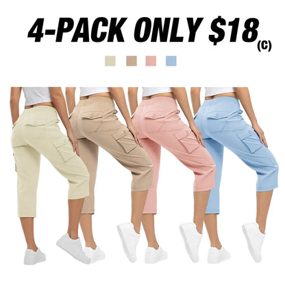 🔥Last day promotion🔥Women's Cargo Capris Lightweight Hiking Pants Shorts Cropped Cotton