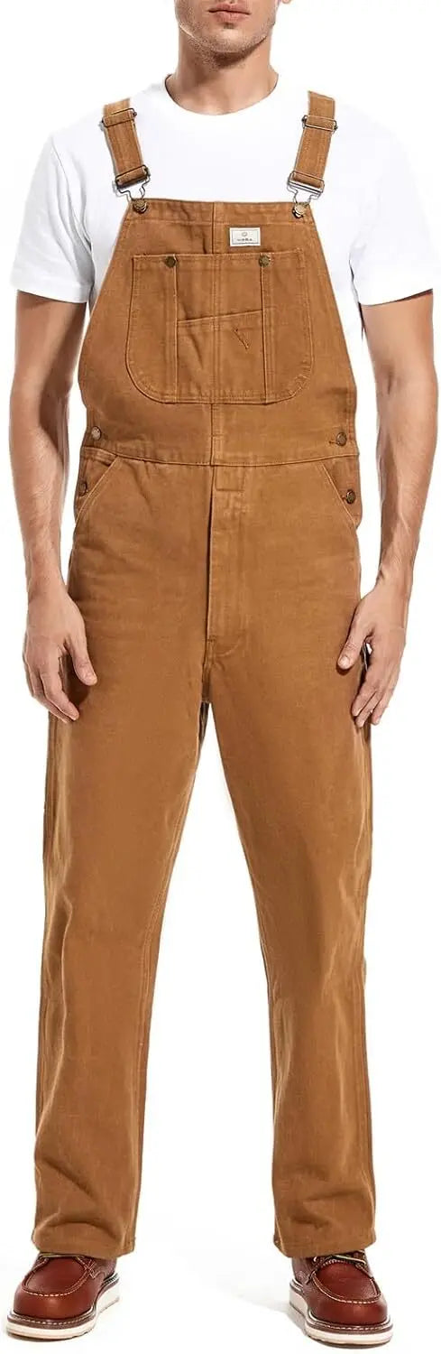 🔥Men's 8-Pack Flex Denim Bib Overalls — Adjustable & Utility Read