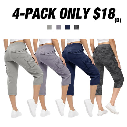 🔥Last day promotion🔥Women's Cargo Capris Lightweight Hiking Pants Shorts Cropped Cotton
