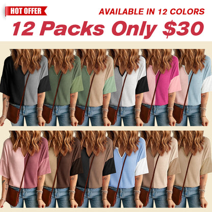 Half Sleeve Waffle Knit Shirts