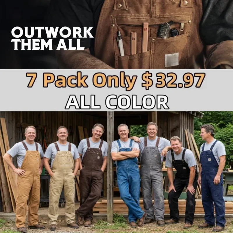🔥Last Day Promotion!🔥Men's Denim Bib Overalls, Workwear with Adj