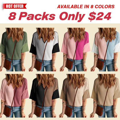 Half Sleeve Waffle Knit Shirts