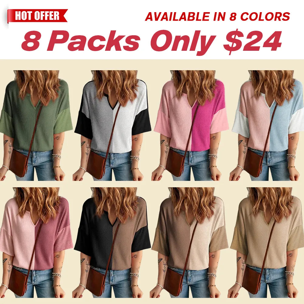 Half Sleeve Waffle Knit Shirts
