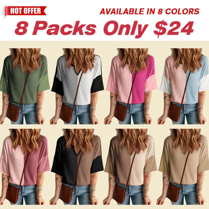 Half Sleeve Waffle Knit Shirts