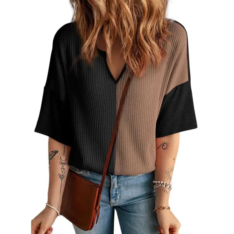 Half Sleeve Waffle Knit Shirts