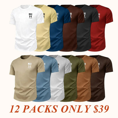 Summer American Vintage Graphic Quick-Dry Athletic Fitted T-Shirt, Men's Youth Adult Outdoor Fitness Running Breathable Short Sleeve Casual Top