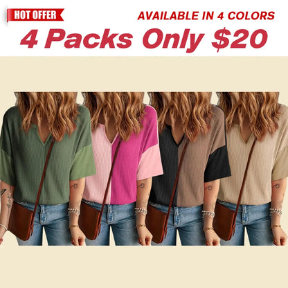 Half Sleeve Waffle Knit Shirts