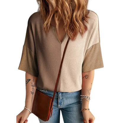 Half Sleeve Waffle Knit Shirts