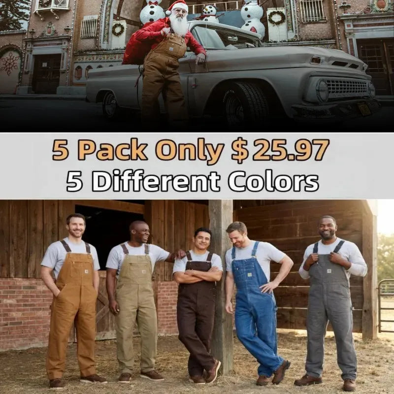 🔥Last Day Promotion!🔥Men's Denim Bib Overalls, Workwear with Adj
