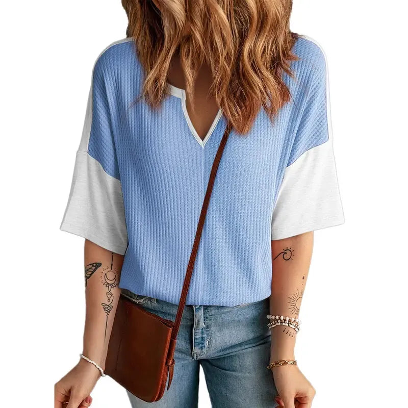 Half Sleeve Waffle Knit Shirts
