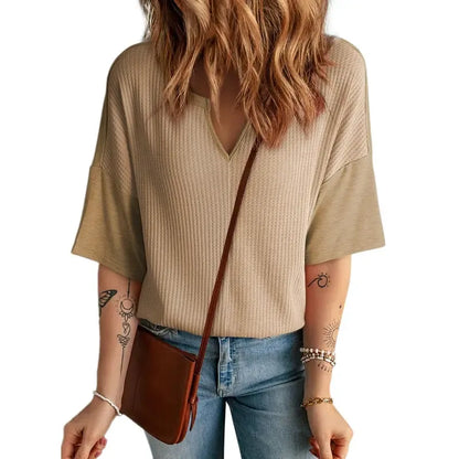 Half Sleeve Waffle Knit Shirts