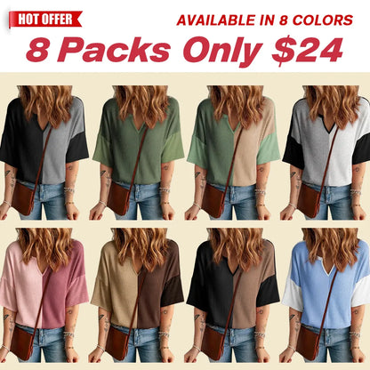 Half Sleeve Waffle Knit Shirts
