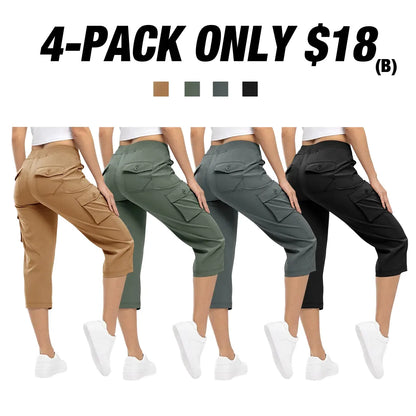🔥Last day promotion🔥Women's Cargo Capris Lightweight Hiking Pants Shorts Cropped Cotton
