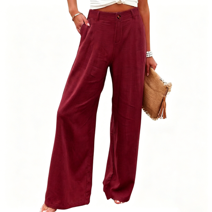 Women's High Waisted Wide Leg Linen Pants