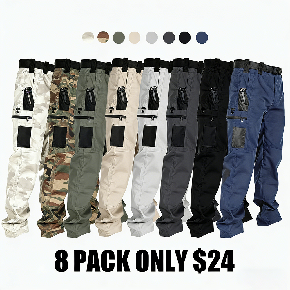 Men's Solid Color Tactical Work Pants