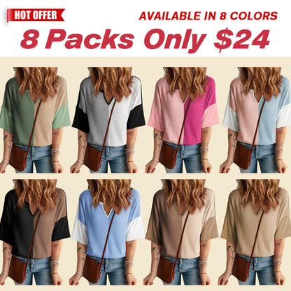 Half Sleeve Waffle Knit Shirts