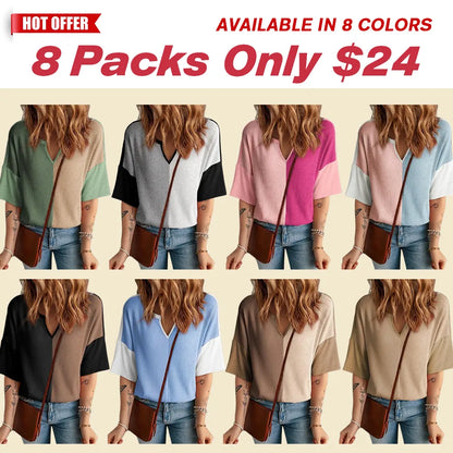 Half Sleeve Waffle Knit Shirts