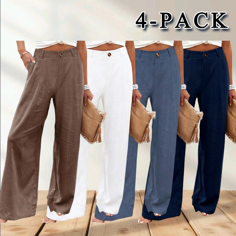 Women's High Waisted Wide Leg Linen Pants