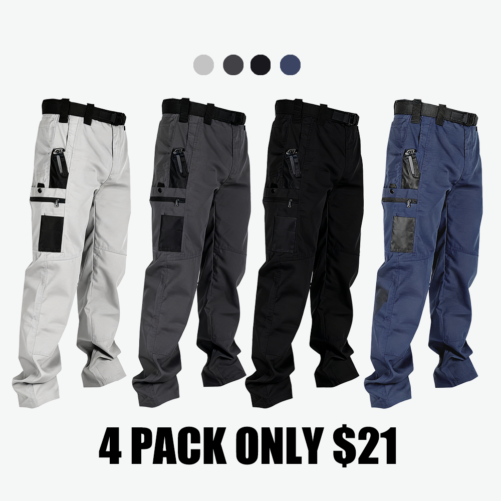 Men's Solid Color Tactical Work Pants