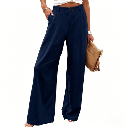 Women's High Waisted Wide Leg Linen Pants