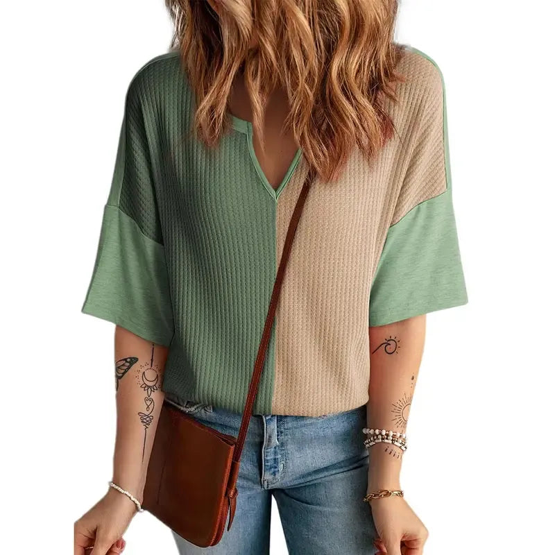 Half Sleeve Waffle Knit Shirts