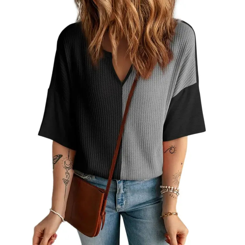 Half Sleeve Waffle Knit Shirts